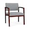 Lesro Lenox Wood Wide Guest Chair Wood Frame, Mahogany, RS Fog Upholstery LW1201 - alternate 1